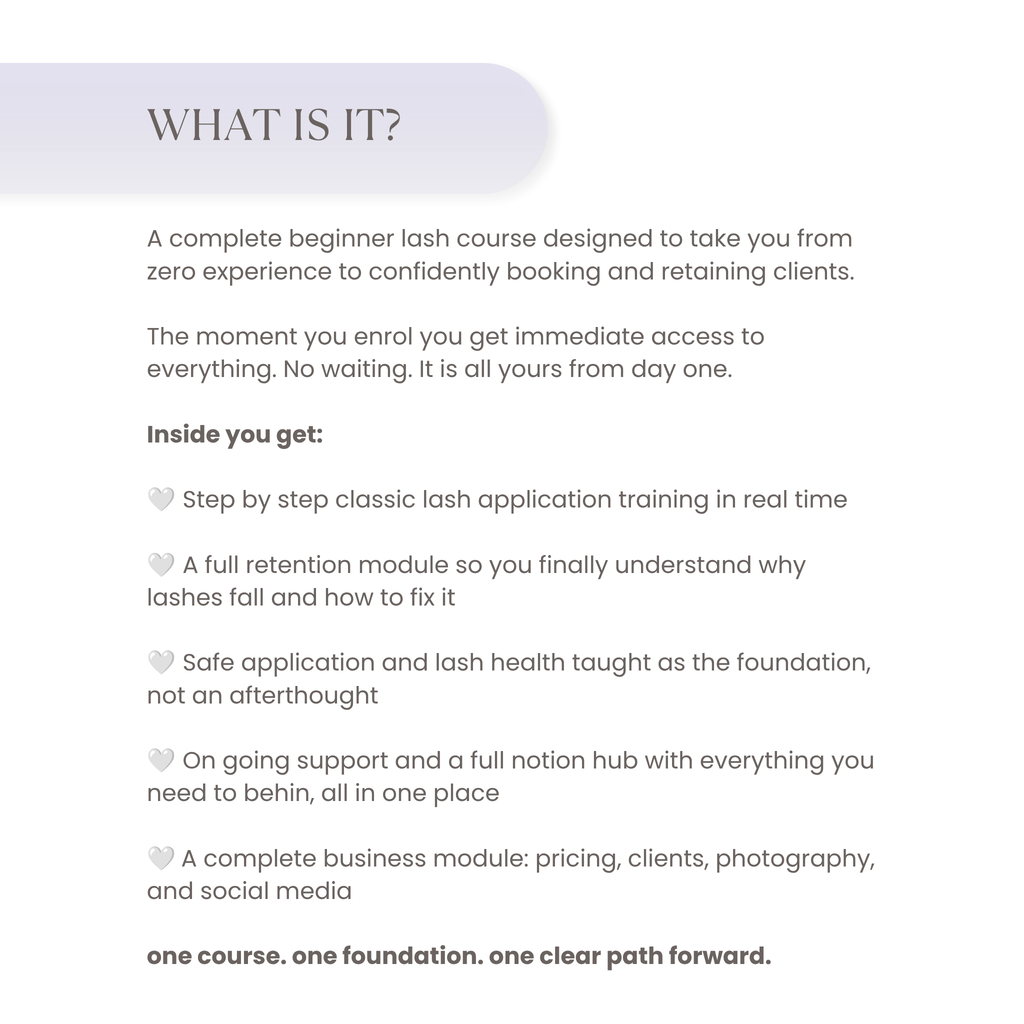 Online Beginner Lash Mastery